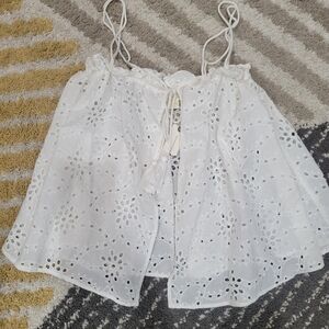 Anthropologie White Eyelet Tank Top